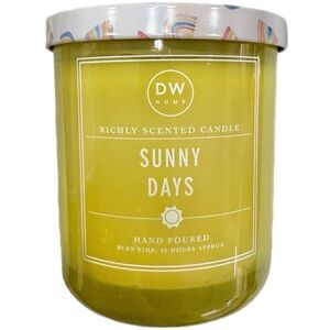 NWT! DW Home SUNNY DAYS Candle 9.3 oz. Rainbow Design Lid ~ Burn Time 33 Hours